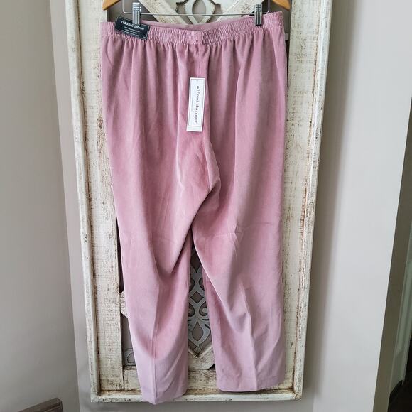 Alfred Dunner Women's 14 Telluride Corduroy Elastic Waist Pleated Pants Rose - Picture 6 of 6